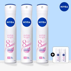 니베아 데오드란트 스프레이 엑스트라 브라이트 200ml X 3 + 데오드란트 미니