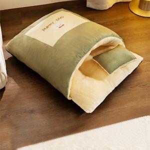 PCTN 고양이 이불베개세트 숨숨이불방석 강아지 이불배게세트 Pet Bedding Set PCTN 그린 1개