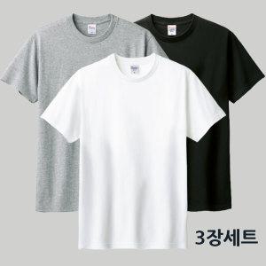 17수 라운드 반팔티셔츠 3장세트/흰티/면티/남여공용/무지/오버핏