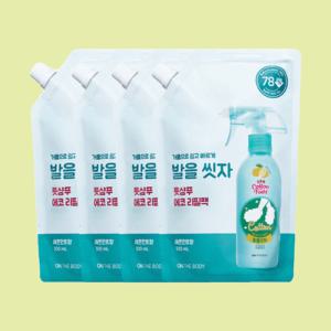 온더바디 코튼풋  풋샴푸 레몬향 리필 500ml 4개 (대용량 리필)