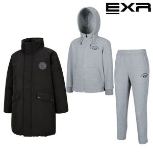 EXR 키즈 BLACK롱패딩 트레이닝3PCS(롱패딩+후드집업+트레이닝하의) 키즈성인 세트상품