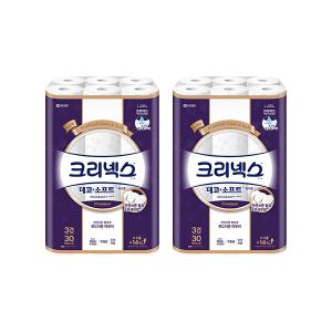 크리넥스 3겹 데코앤소프트 화이트 25m 30롤 2개