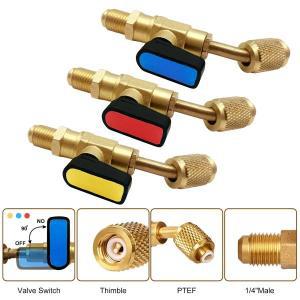 냉매 앵글 차단 볼 밸브 어댑터 에어컨 충전 호스 AC 냉매 도구 14 인치 SAE R22 R12 R410a
