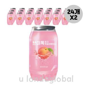 브이톡 핑크 복숭아 에이드 행사용 음료 350ml 24개X2