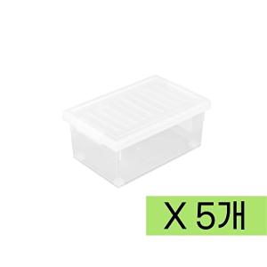 [신연]시스템 리빙박스 18L x 1box (5개) 화이트 반투명/수납정리/리빙박스/플라스틱박스/정리박스/수납박