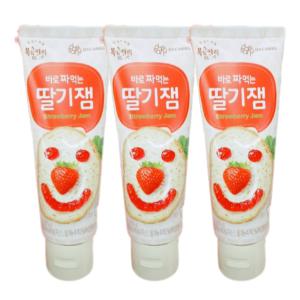 복음자리 바로짜먹는 딸기잼 100g x 3개 간편휴대용 여행용튜브잼 Strawberry Jam