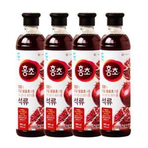 청정원 마시는 홍초 석류 900ml x 4개 / 과일 숙성 발효초