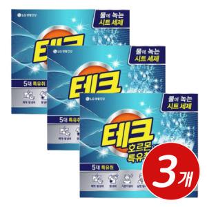 테크 호르몬 특유취제거 일반 드럼 겸용 시트세제 프레쉬 30매 x 3개 대용량 세탁 시트지