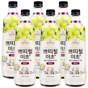 쁘띠첼 미초 청포도 900ml x 6개 / 발효식초 과일발효식초 음료 홍초