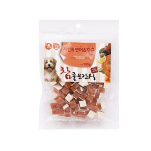 참좋은간식 큐브 치킨 연어 당근 100g