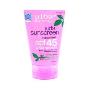 [iHerb 공식] Alba Botanica, 키즈 선스크린, 열대의 과일, SPF 45, 4 oz (113 g)