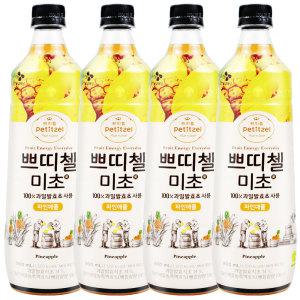 쁘띠첼 미초 파인애플 900ml x 4개 / 발효식초 과일발효식초 음료 홍초