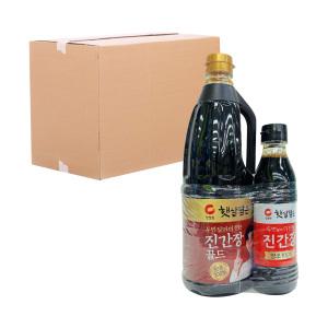 [박스] 청정원 두번달인 진간장 골드 기획 1.7L+500ml 6입 업소용 대용량 식자재