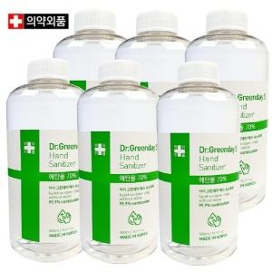 닥터 그린데이 에스 손소독기 전용 리필용 엔탄올70% 소독액500ml 6개1세트