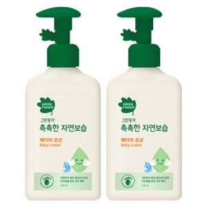 유한킴벌리 그린핑거 촉촉한 자연보습 베이비 유아 로션 대용량 320ml 2개