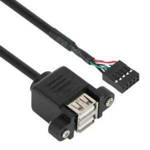 USB 2.0 to 10핀 메인보드 헤더연결 판넬 케이블 0.5m PC케이스제작 본체매립 선 2포트