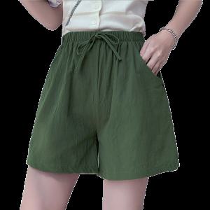 여성용 편하 밴딩 린넨면 캐주얼 A라인 반바지 Women's shorts