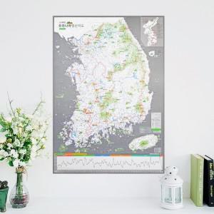 국산 우리나라 3000 명산지도 (59.4cm×84.1cm) 한국100대명산 가정 기업 단체용