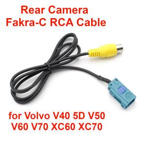 Fakra-RCA 비디오 어댑터 볼보 XC60 XC90 V40 5D-V70 XC70 S80 S80L 용 후방 카메라 케이블 스크린