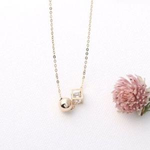 정품 14K GOLD 6mm 볼 큐브 금 체인 목걸이