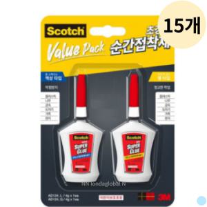 3M 스카치 순간접착제 멀티팩 액상형+젤형 4g X 15set