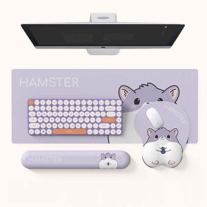 햄스터 HAMSTER 손목보호 마우스패드 키보드 손목받침대 팜레스트 장패드 3in1 세트