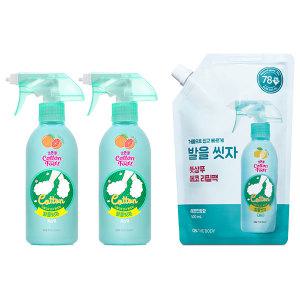 온더바디 발을씻자 코튼풋샴푸 자몽, 385ml, 2개 + 리필 레몬향, 500ml, 1개