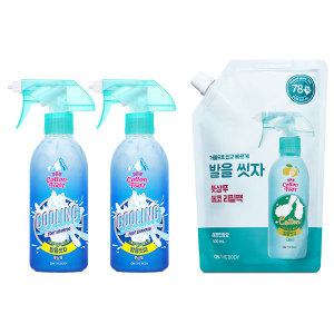 온더바디 발을씻자 코튼풋샴푸 쿨링, 385ml, 2개 + 리필 레몬향, 500ml, 1개