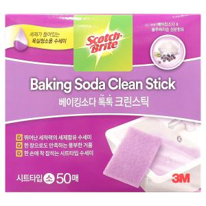 3M 베이킹소다톡톡 크린스틱 시트형 욕실청소 수세미 시트타입 소 50매