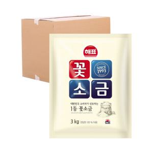 [박스] 사조해표 꽃소금 3kg 5입 업소용 대용량 캠핑 식자재