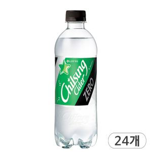 칠성사이다 제로 일반용 500ml x 24개 펫음료 탄산음료 제로슈거