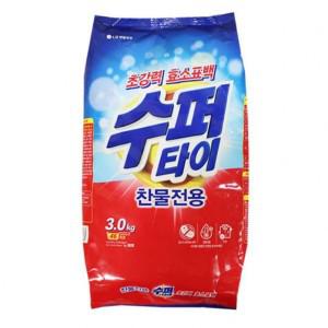 수퍼타이 찬물 3.0kg 세탁 가루 세탁기 빨래 세제