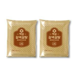 CJ제일제당 백설 갈색설탕 3kg 2개