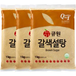 큐원 갈색설탕 1kg 3개