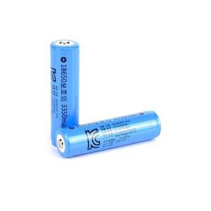 라온 KC인증 18650배터리 3.7V 3350mAh 리튬이온 충전 건전지 충전용 밧데리 보호회로 내장 충전지 2개