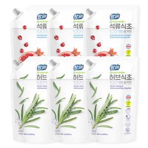 참그린 리필, 900g, 석류식초, 3개 + 허브식초, 3개