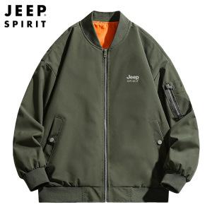 JEEP SPIRIT(지프스피릿) 남자 재킷 하이넥 루즈핏 코트 캐주얼 야상 점퍼