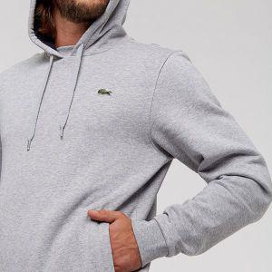 매장정품 라코스테 LACOSTE 플리츠 기모 후드 티셔츠 SH2128 - 그레이 1499102