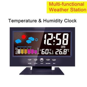 온습도계 기상 LCD 온도 달력, 및 디지털 온도계 다기능 습도계 관측소 디스플레이, 시계