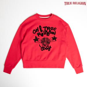 [트루릴리전][TRUE RELIGION] 오버사이즈 로고 크루넥 맨투맨 티셔츠 레드