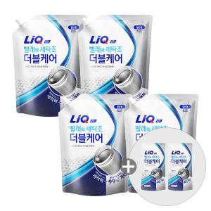 리큐 세탁조 더블케어 일반 리필 2.1L, 4개 + 증정(더블케어 겸용 리필 300ml, 2개)