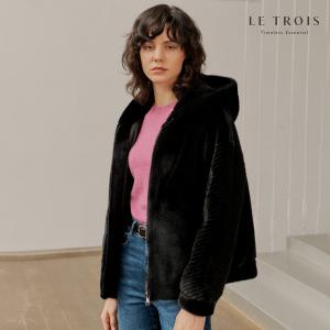 [LE TROIS]23FW  르투아 FAUX 밍크퍼 후드자켓