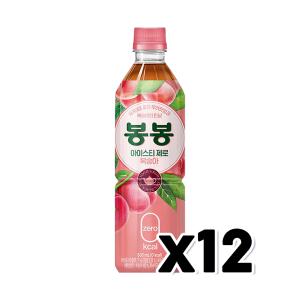 [기타]봉봉 아이스티 제로 복숭아 홍차음료 500ml x 12개