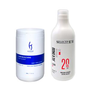 코겐 파워 브리치 탈색약 500 + 셀렉티브 6% 산화제 1000ml