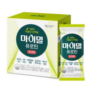 대상웰라이프 마이밀 식물성 단백질 100% 퓨로틴 초코맛 스틱 1박스(19g x 14포)