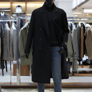 [바쏘](의정부점)homme 23FW 울&캐시미어 80/20% 트렌디 빅라펠 오버핏 더블코트 블랙