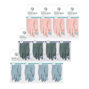 프로그 고무장갑, 중형, 12개입 (그린,4개+에쉬블루,4개+베이비핑크,4개)