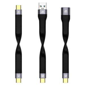 고속 충전 데이터 케이블 초단 양단 FPC 유연한 케이블 USB C 수USB C 30 수 암 OTG 케이블 40GB