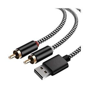 USB2RCA 남성 오디오 케이블 USB PC 스테레오 Y 스플리터 코드 잭 어댑터 노트북 리눅스 윈도우 데스크톱 P