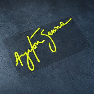 Ayrton Senna 드라이버 시그니처 스티커 포뮬러 원 챔피언십 바디 장식 방수 반사 데칼